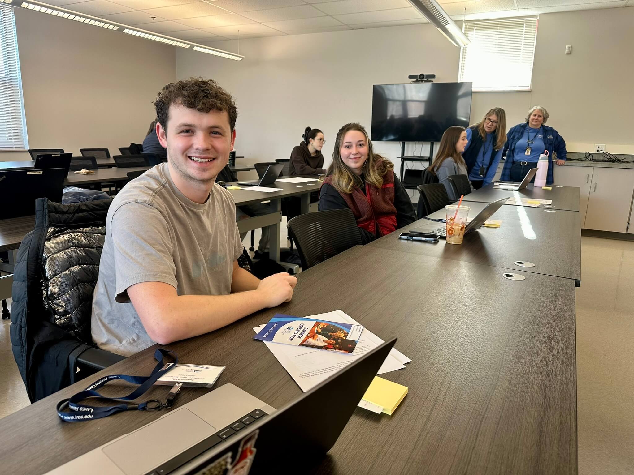 Smiling students at orientation