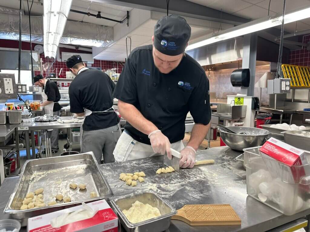 Student making Gnocchi