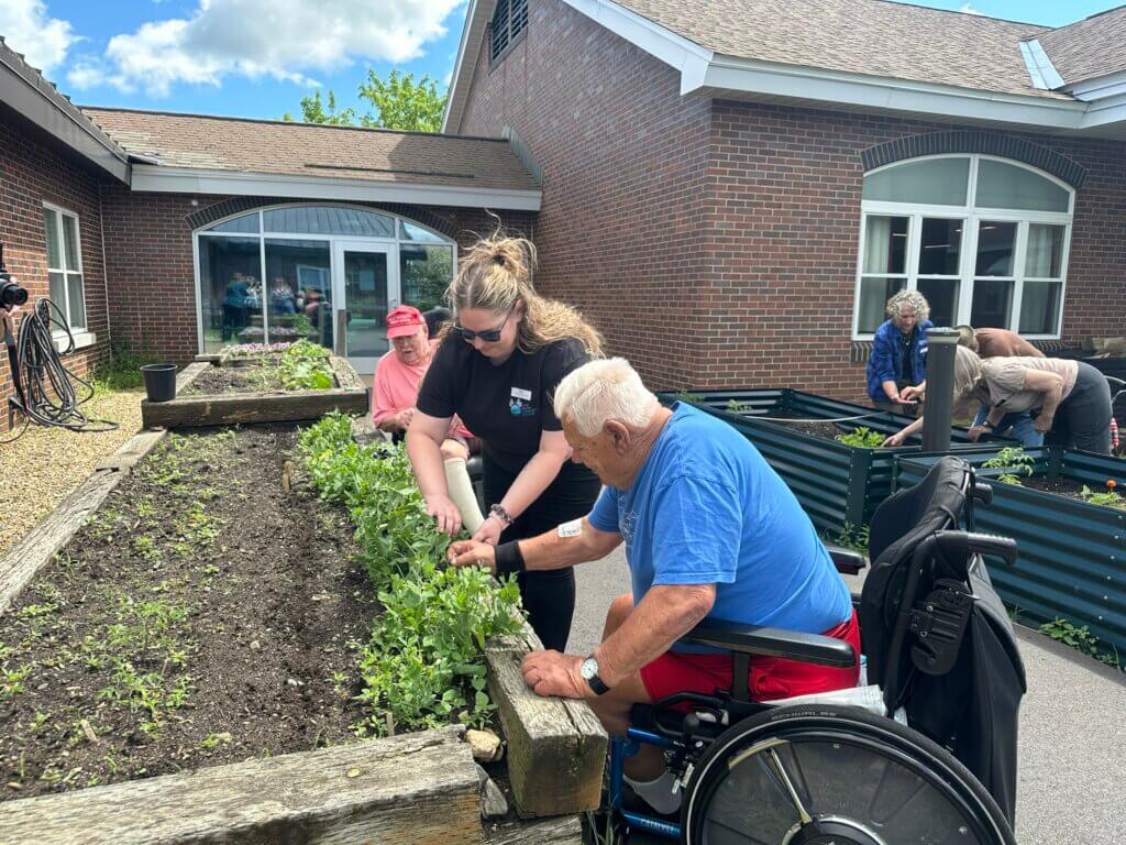 LRCC staff gardening at NH Veterans Home