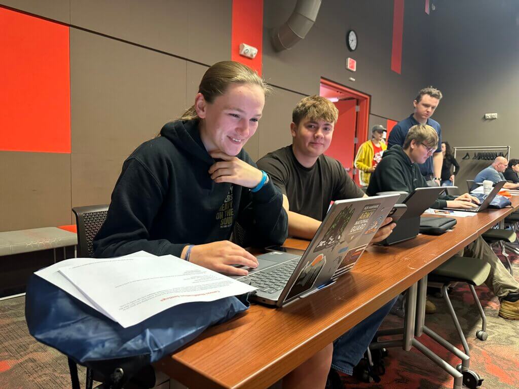 students at orientation