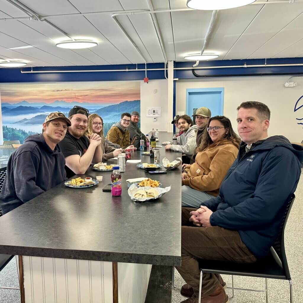 Students at bar area in cafeteria
