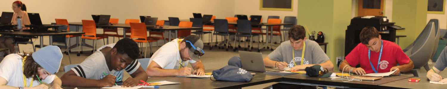 Photo of students studying